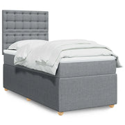 Giroletto a Molle con Materasso Grigio Chiaro100x200 cm Tessuto