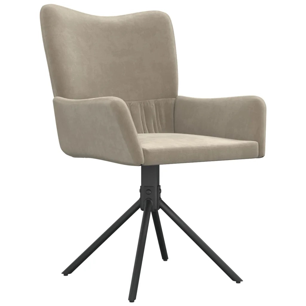 Sedie da Pranzo Girevoli 2 pz Grigio Chiaro in Velluto cod mxl 10126