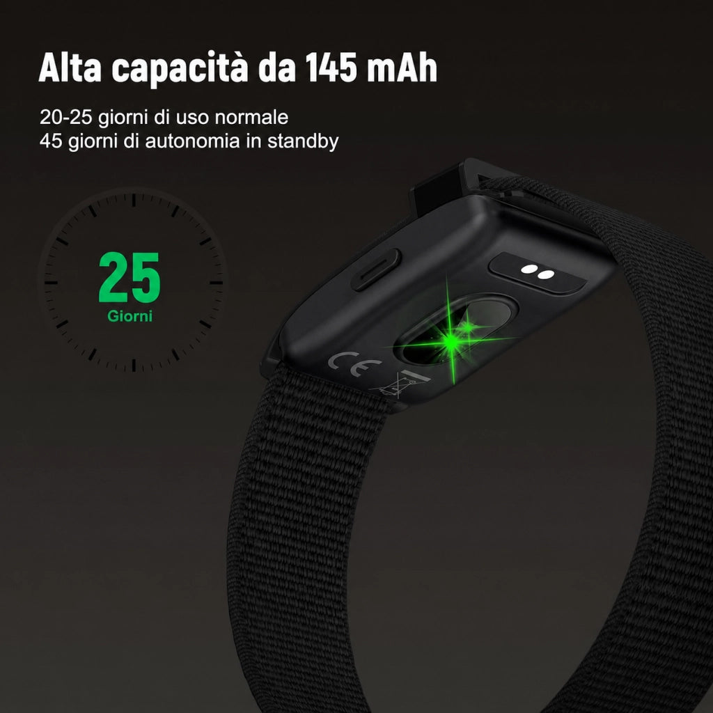 Smartwatch Orologio connesso con display nascosto; monitoraggio 24 ore su 24 della salute: battito cardiaco; HRV; SpO2 e sonno; 2 braccialetti; app gratuita per iOS e Android - nero