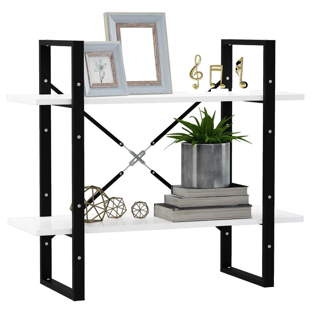 Libreria a 2 Ripiani Bianca 80x30x70 cm in Truciolato