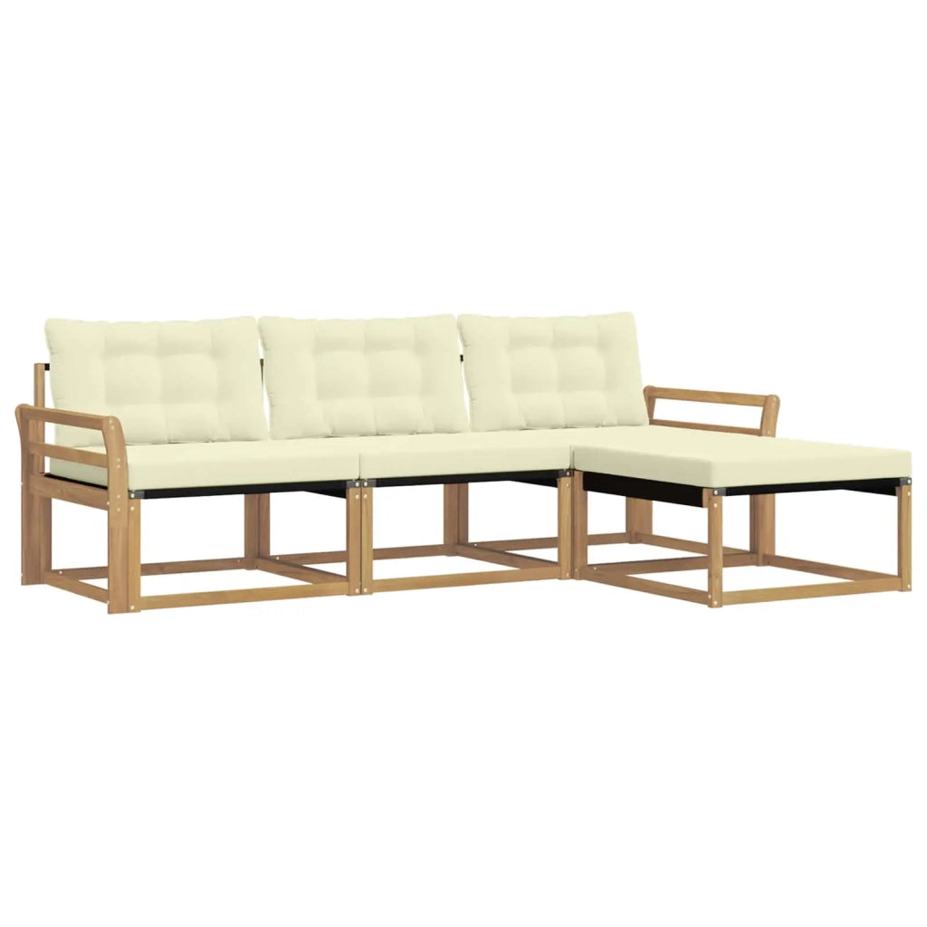 Set di divani da esterno 4 pz Bianco e Crema 3388564