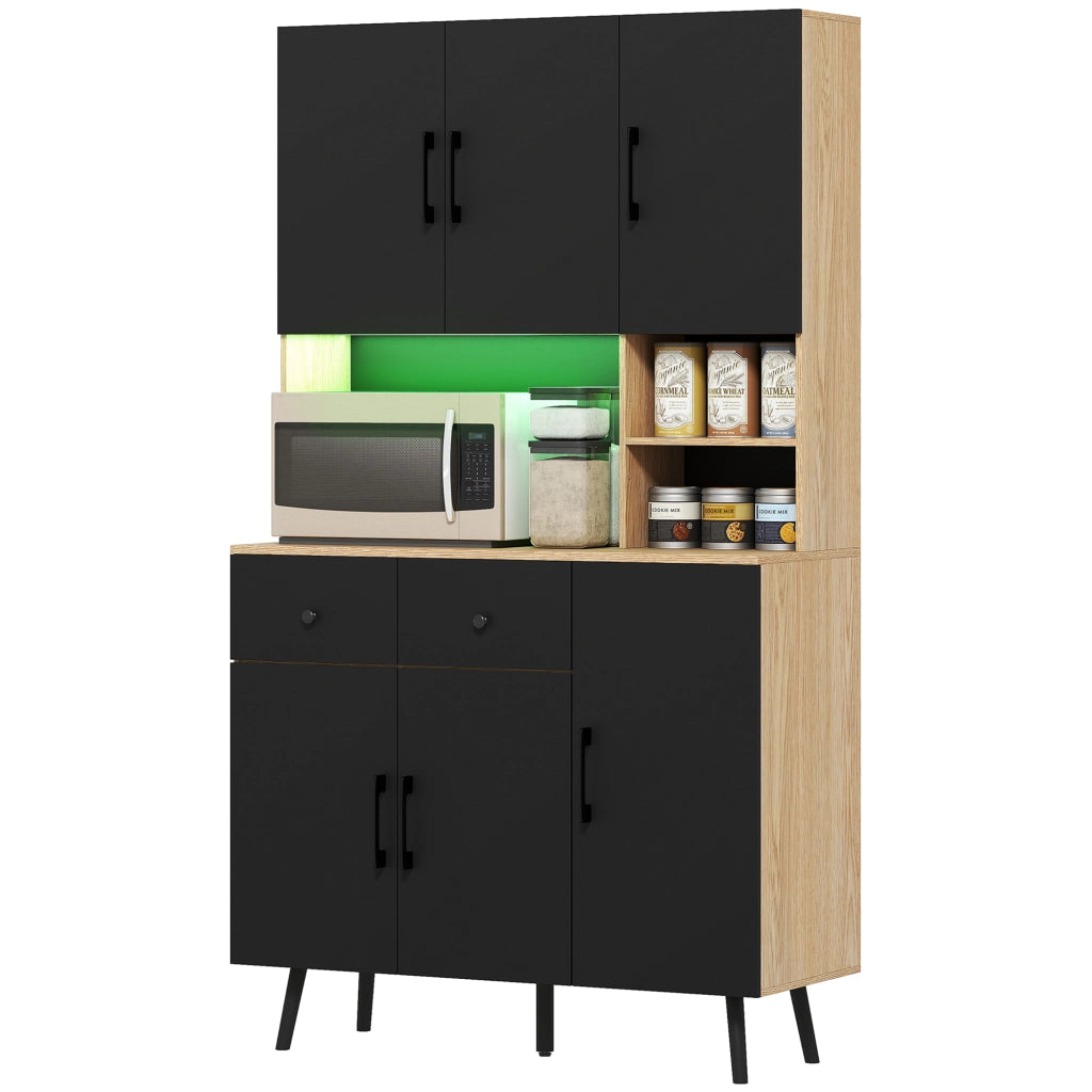 Buffet da cucina ¨C zephmum ¨C nero 100x40x176cm con luce LED