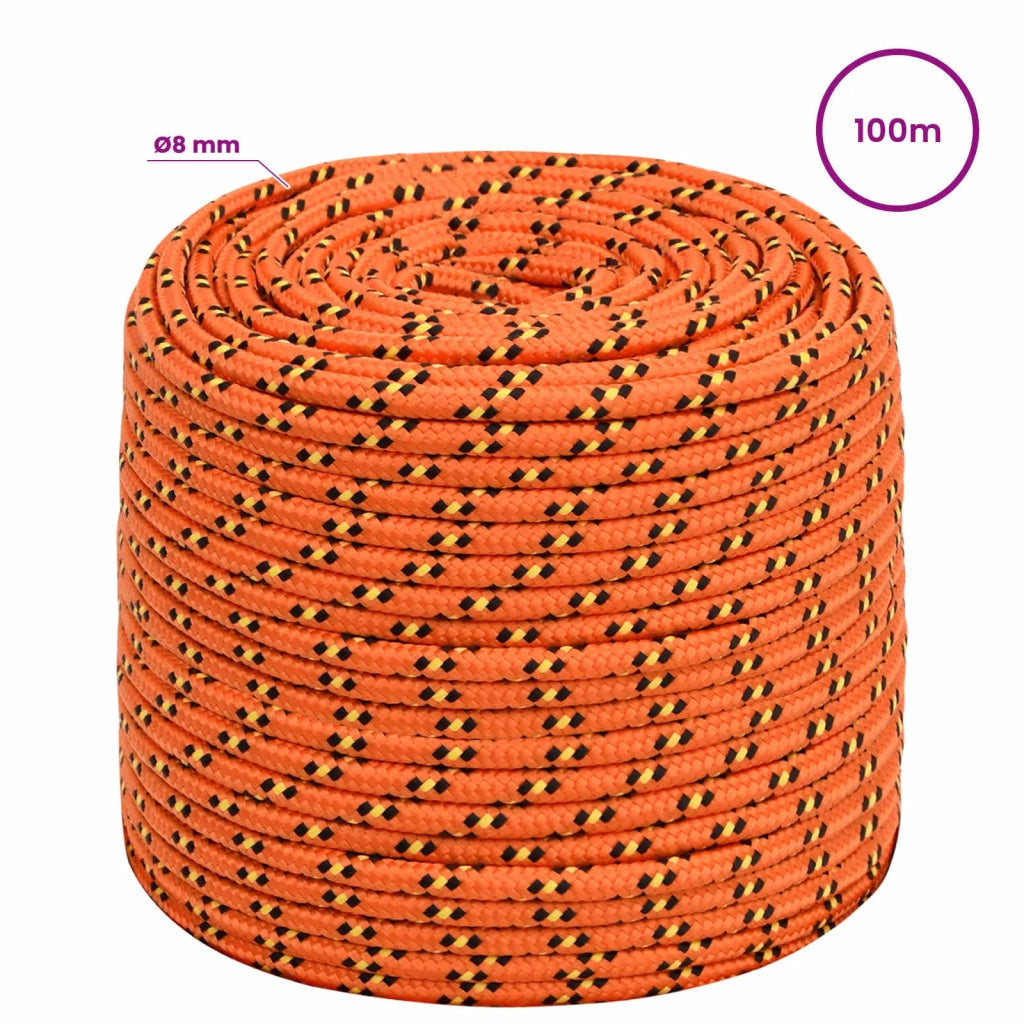 Corda multiuso 8 mm 100 m Arancione PP 420 kg Carico massimo 3473353