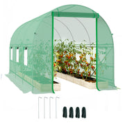 Serra Tunnel per Giardino con Finestre a Rete e Porta a Zip ¨C Zephmum ¨C Verde 4x2x2 m