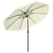Ombrellone Inclinabile Rotondo Ø 268 cm in Tessuto Poliestere ad Alta Densità 180 g/m², Protezione Solare, Crema