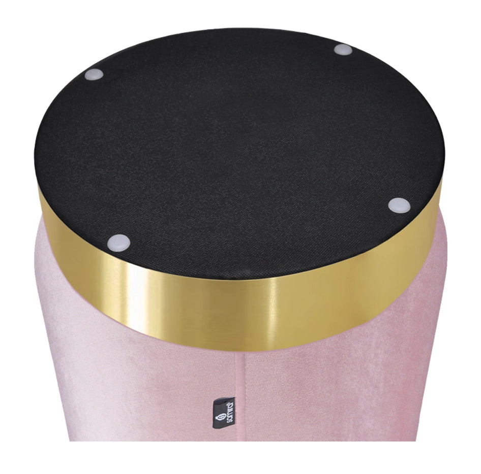 Pouf in velluto rosa, poggiapiedi - Zivago - PO19ZIBM