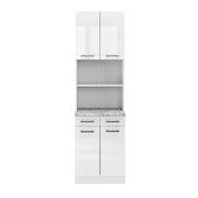 Vicco Cucine componibili piccole Bianco lucido 60 cm , PL Marmo