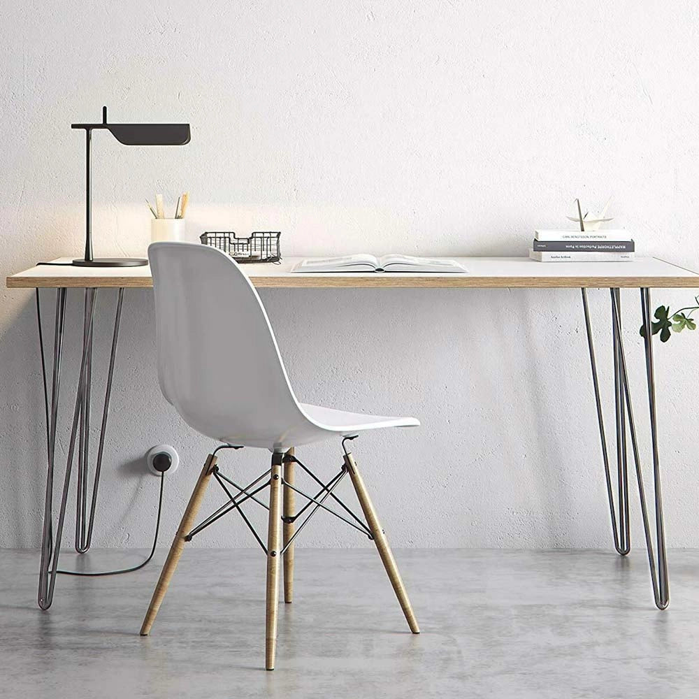 Set 4 Gambe Piedi Tavolo Pranzo Scrivania 71cm Metallo Design Moderno Grigio