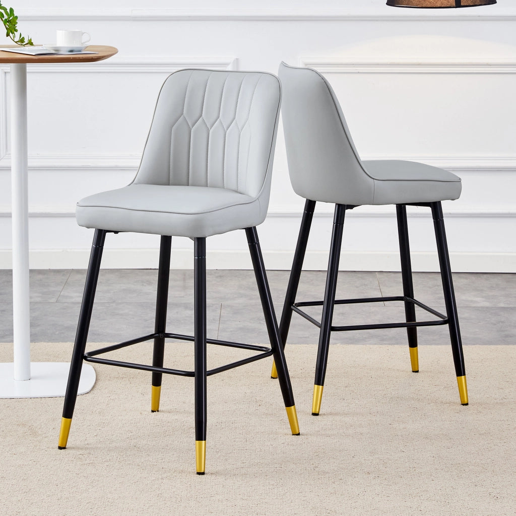 SGABELLO Set da 2 pezzi 100 cm in PU grigio chiaro e metallo nero