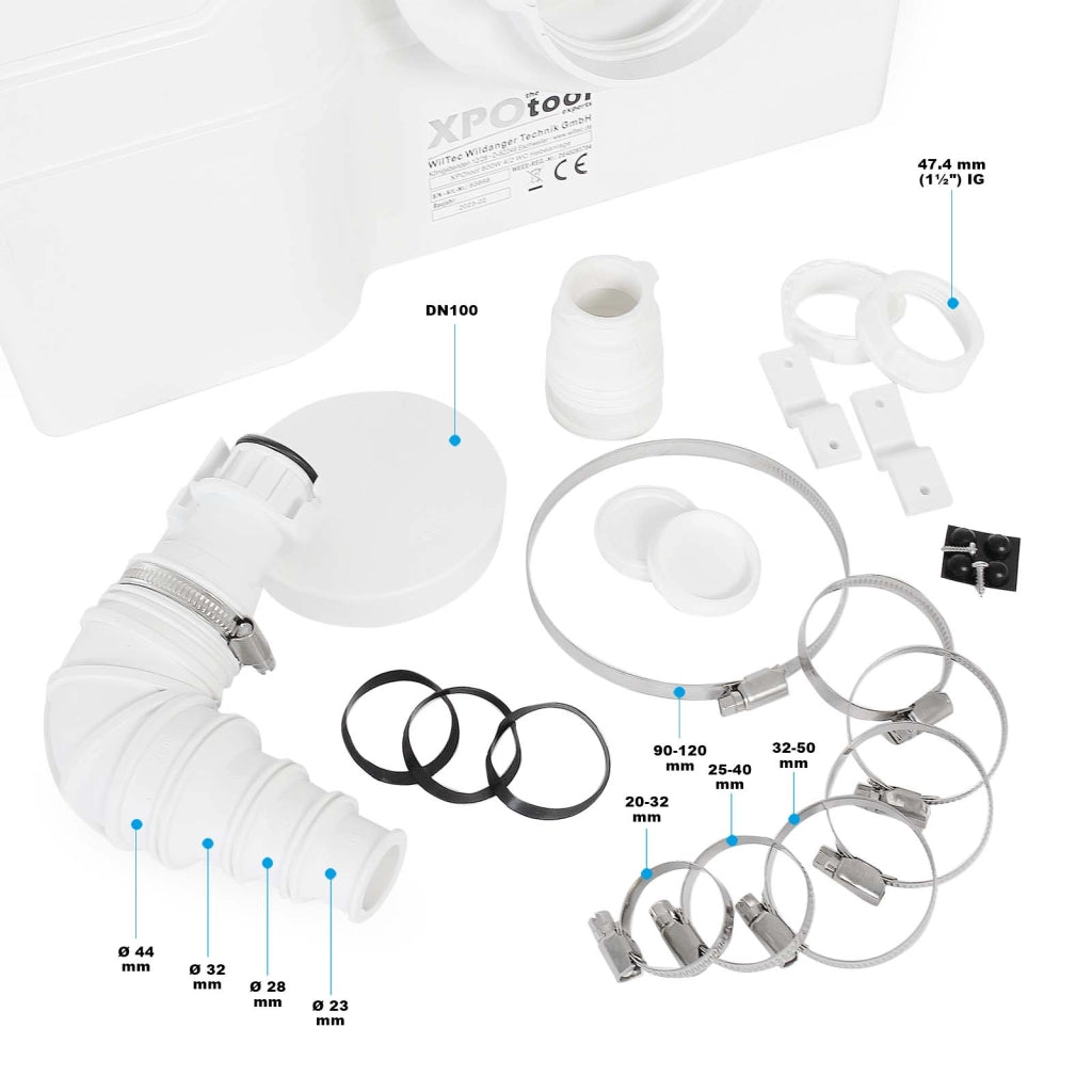 Stazione di sollevamento 4/2 con trituratore WC 800 watt Pompa per acque reflue