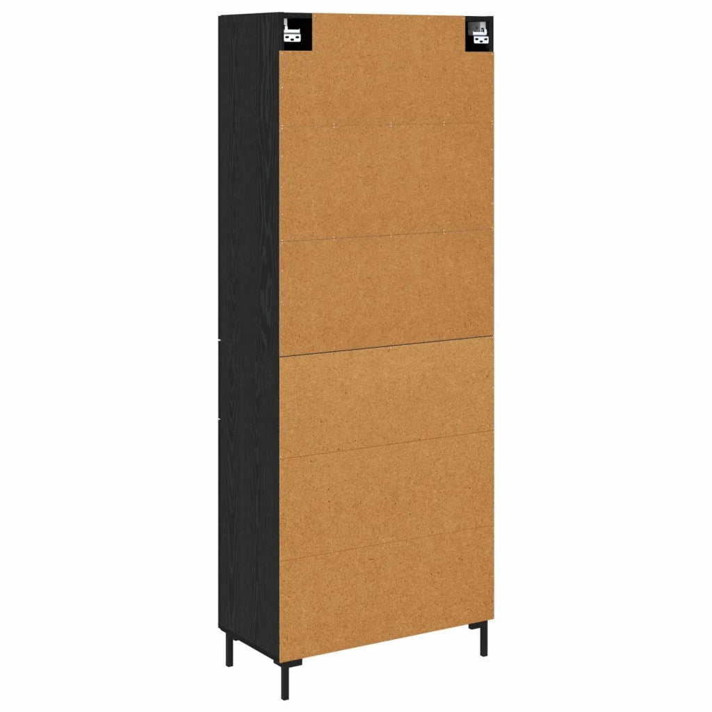 Credenza Rovere Nero 69,5 x 34 x 180 cm Legno multistrato 3416284