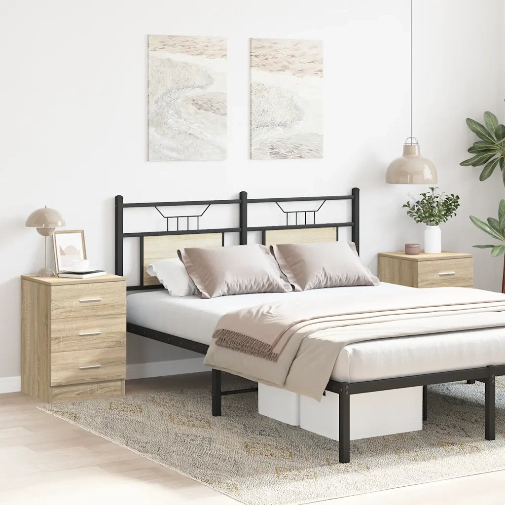 Set di 2 Comodini | Armadio da Notte | Mobiletto da notte Rovere Sonoma 38x35x56 cm in Legno Multistrato
