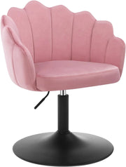 Sedia da Trucco, Poltrona Girevole in Velluto, Regolabile in Altezza per Camera da Letto, Soggiorno, Rosa