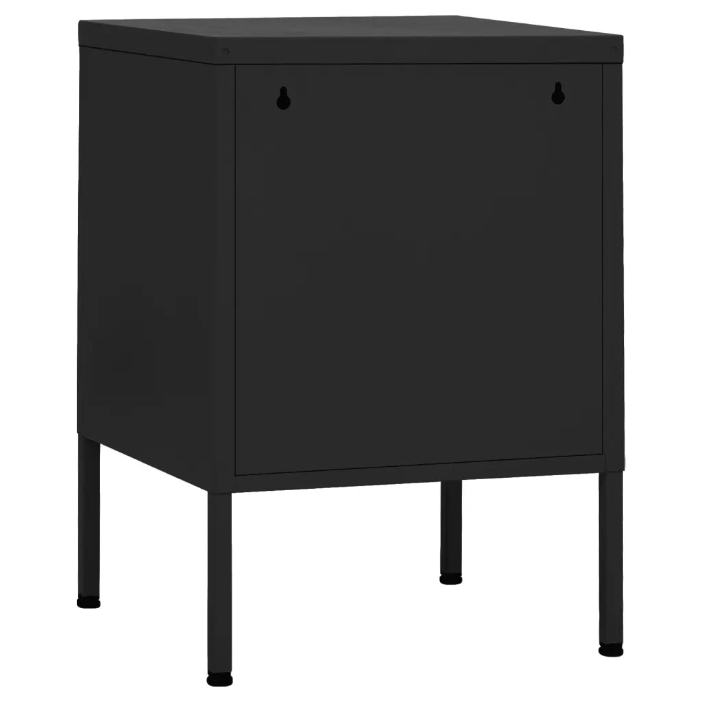 Comodino-Tavolino da notte Nero 35x35x51 cm in Acciaio 393495