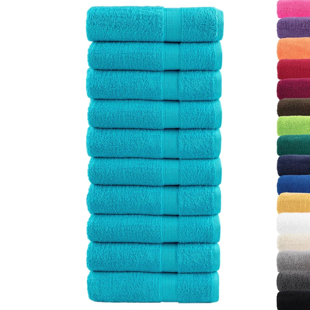 Asciugamani Doccia SOLUND 10 pz Turchesi 70x140cm 600 g/m² 137454