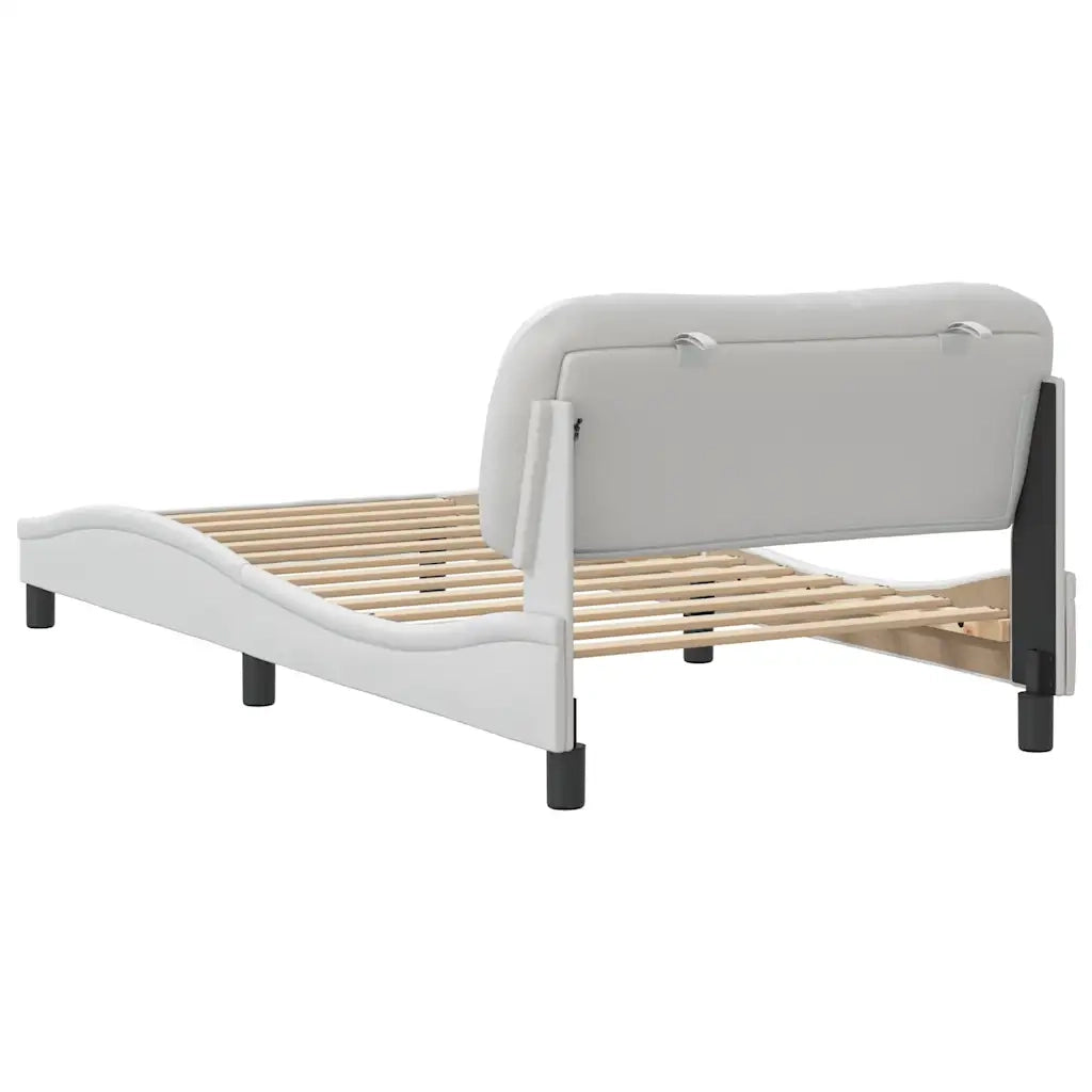 Giroletto senza Materasso-Struttura Letto Hvar Bianco 100x200 cm in Similpelle