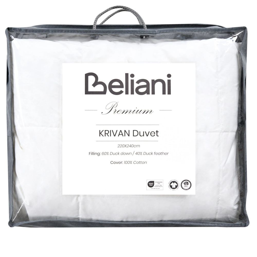 Piumino leggero e caldo in piuma d'oca di lusso 220 x 240 cm Bianco morbido elegante