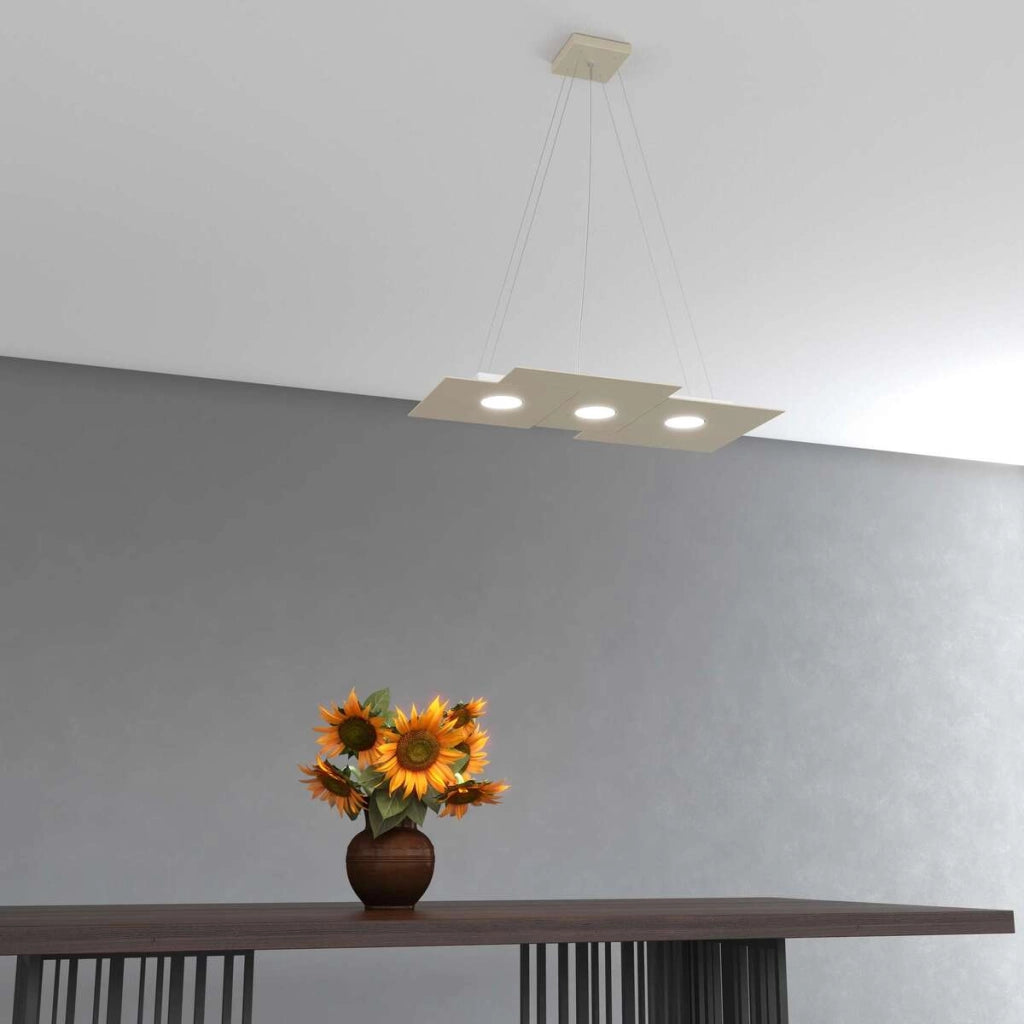 PLATE SOSPENSIONE 3 LUCI ATTACCO GX53 SABBIA