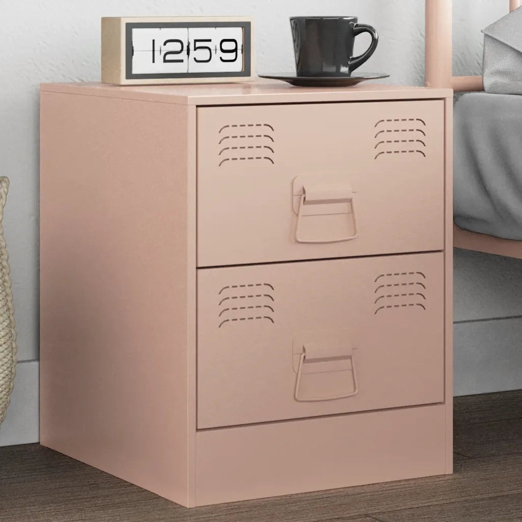 Comodino-Tavolino da notte Rosa 34,5x39x44 cm in Acciaio 491127
