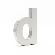 Targa con numero civico "d" in acciaio fine 20 cm Arial 3D materiale di montaggio 16_0001437