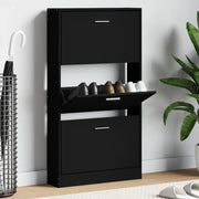 Scarpiera Nera 59x17x108 cm in Legno Multistrato 342528