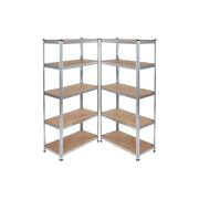 KIT-2-scaffale-5-ripiani-ultra-in-metallo-zincato-mdf-90x40x180-portata-1375kg-275kg-a-ripiano-copy