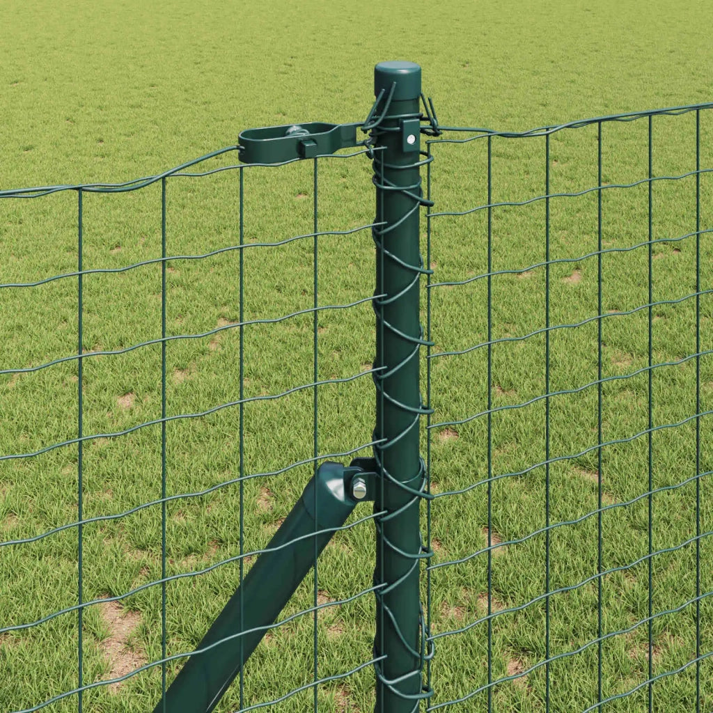 Palo della recinzione 2 pz Verde Acciaio Verniciato a Polvere CFW7926460