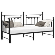 Letto singolo | Letto per adulti | Struttura per letto di giorno Nero 75 x 190 cm Acciaio