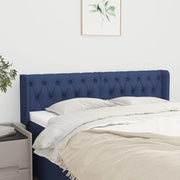 Testiera ad Orecchio-Testata con Orecchie Blu 147x16x78/88cm in Tessuto 392367