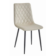 Sedia Turin in velluto beige con gambe in metallo nero