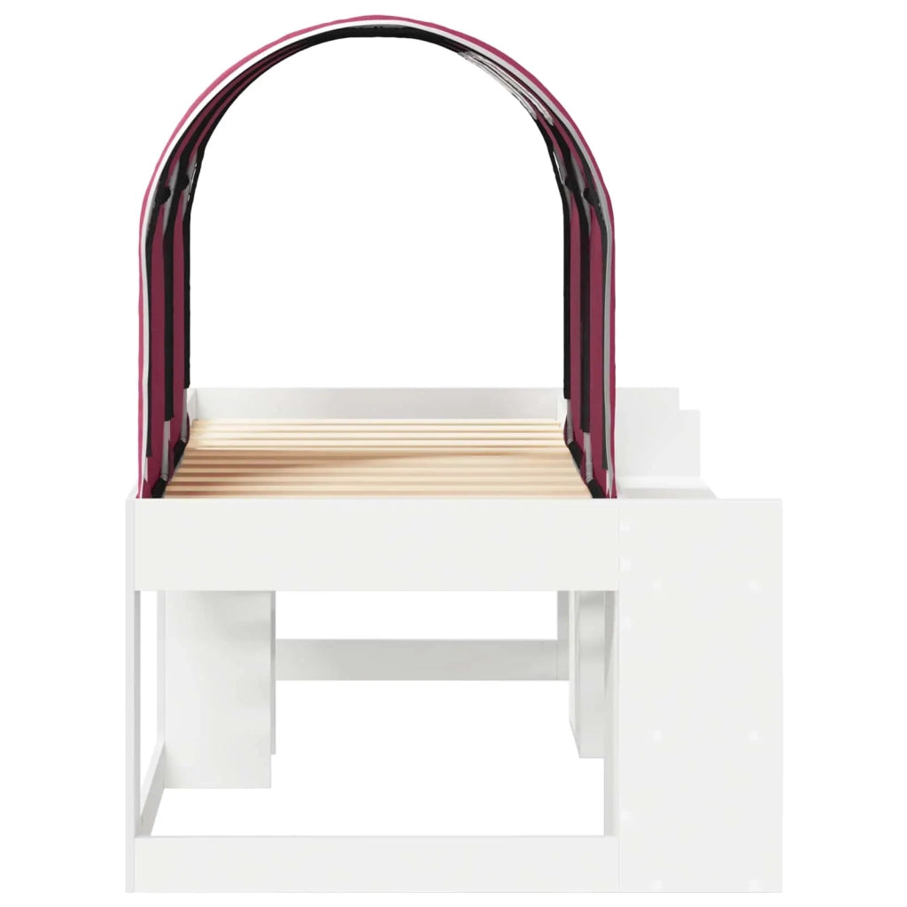 Letto con Tunnel 4 pcs Bianco e Rosso Legno ingegnerizzato