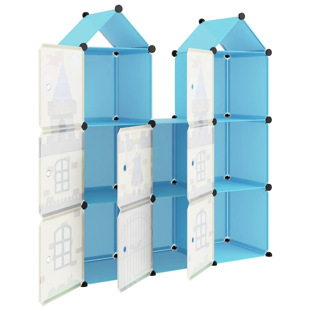 Scaffale Portaoggetti per Bambini con 8 Cubi Blu in PP CFW2584249