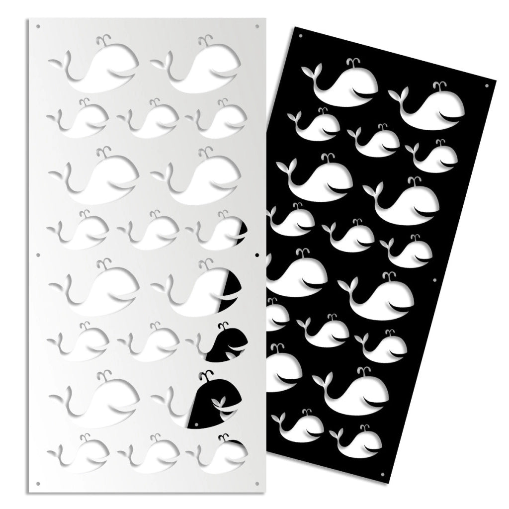 WHALE - Pannello in PVC traforato - Parasole Colore: bianco, Misura: 50x150 cm