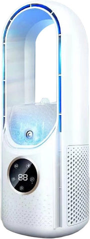 Ventilatore multifunzionale USB - 6 velocità con timer - Ventilatore di raffreddamento - Ventilatore verticale senza raffica con display LED - Silenzioso - Portatile - Adatto per studentato, ufficio (bianco)