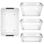Set di 3 contenitori portaoggetti in plastica KADAX con coperchi.