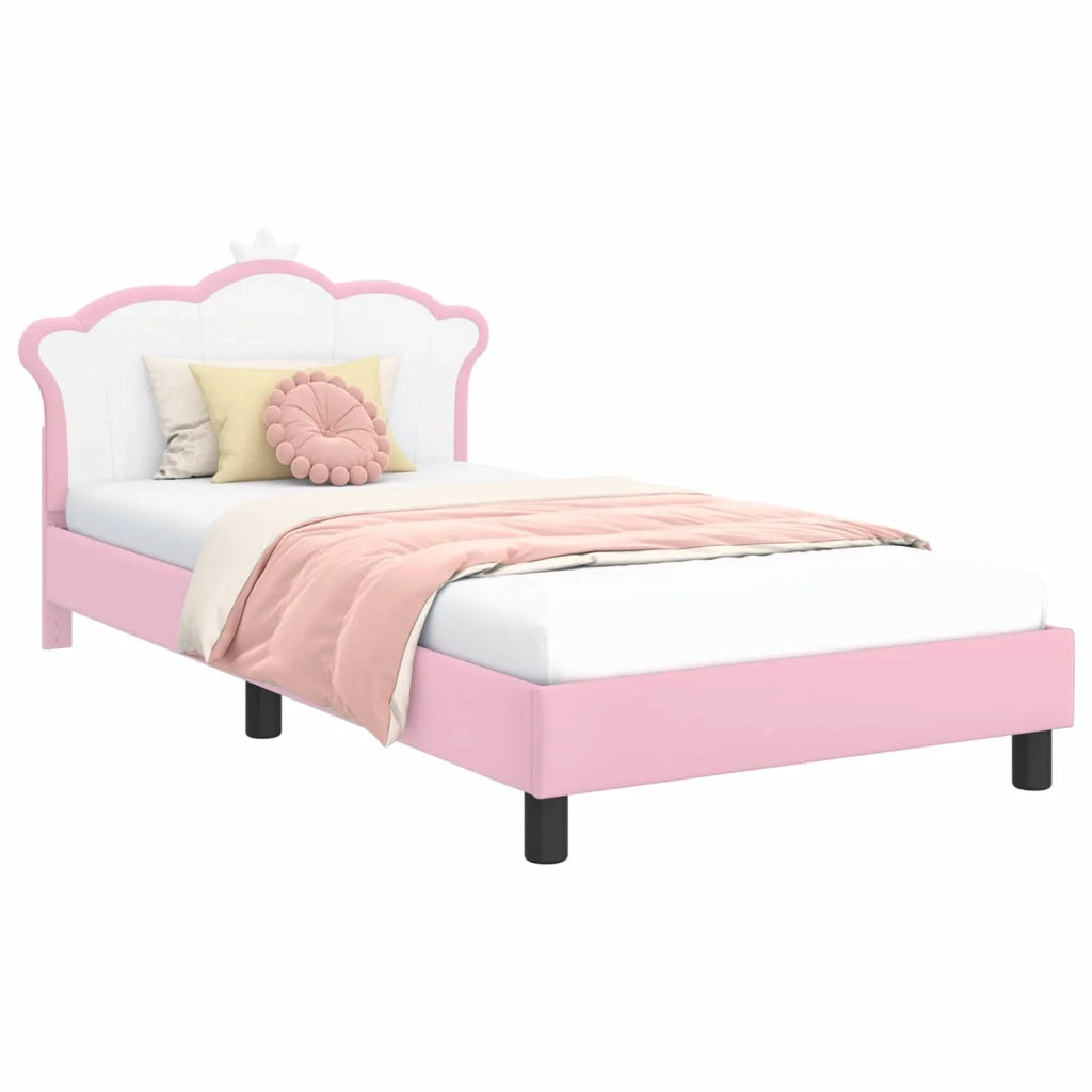 Struttura letto bambini con testata-Giroletto per bambini Rosa 90 x 190 cm PU 744255