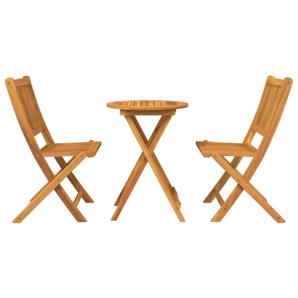Set Bistro Giardino 3 Pezzi in Legno Massello di Acacia