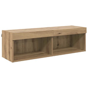 Mobile TV a parete moderno con ripiani 100 x 30 x 30 cm stile minimalista finitura rovere ingegnerizzato realizzato artigianalmente 02_0052829