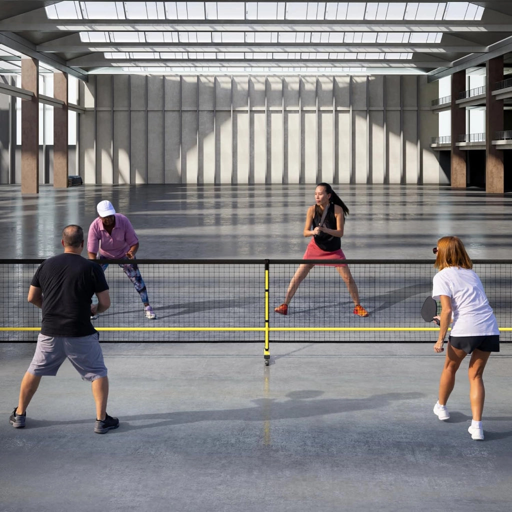 Rete Pickleball Portatile da 6,7 m con Ruote, Rete per Tennis con Telaio in Metello e Borsa da Trasporto, per Badminton ed Allenamento Multifunzionale Resistente da Interno ed Esterno