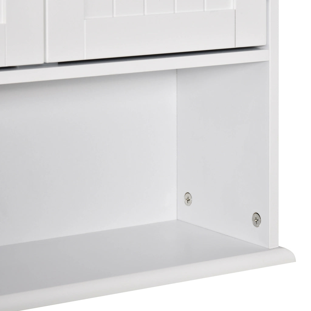 Mobile Bagno Sospeso con Armadietto 2 Ante e Ripiano Aperto ¨C Zephmum ¨C Bianco 60x30x