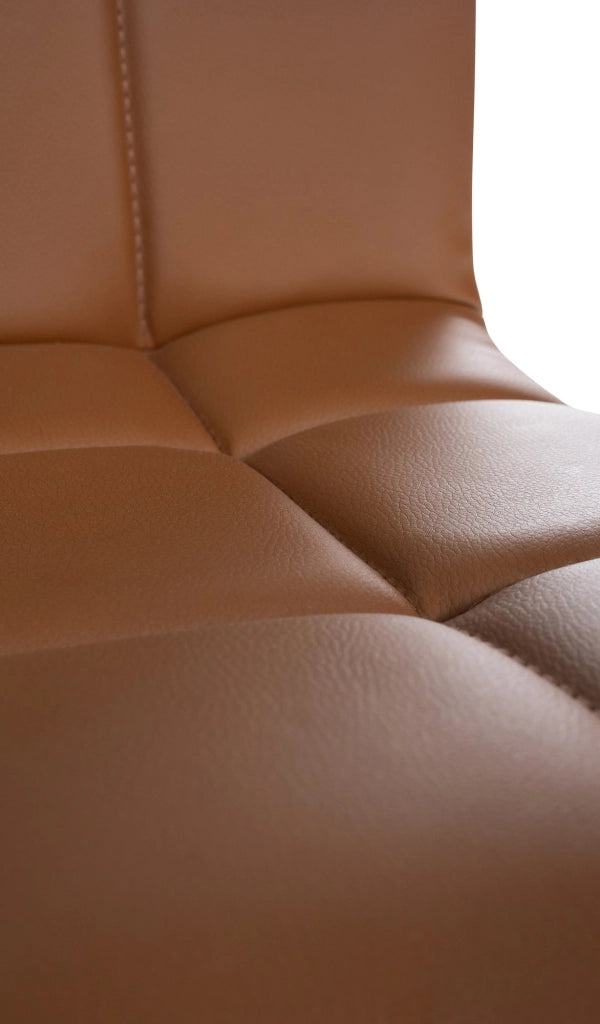Sedia lounge Palma V2 in similpelle marrone chiaro