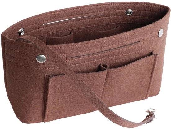 Organizzatore Tas per Tas con Maniglie e Chiave, Borsa Organizzatore per Borsa con Maniglie e Chiave, Organizzatore Tas Grande Marrone