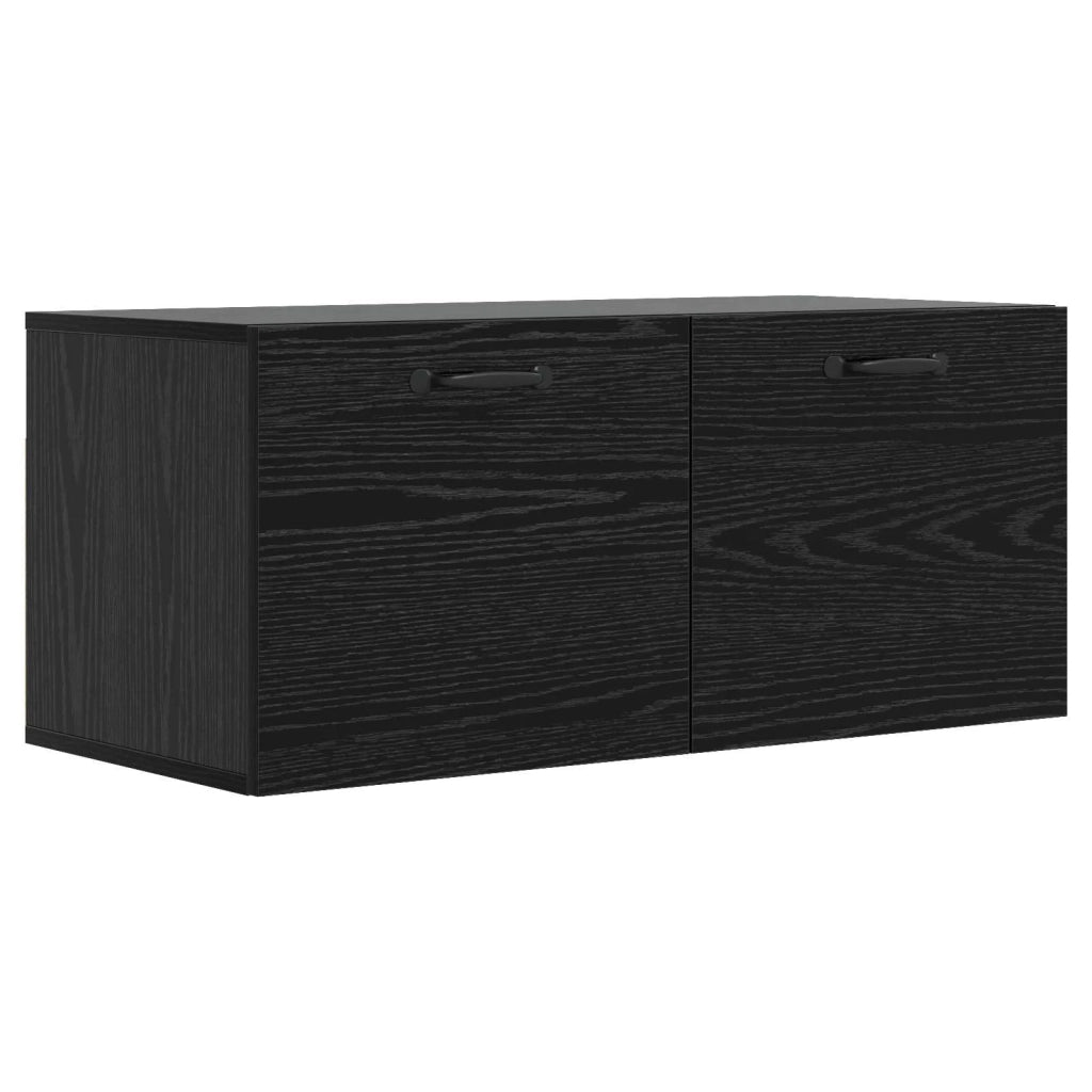 Armadietto a muro A parete Rovere nero 80 x 36,5 x 35 cm 8009819