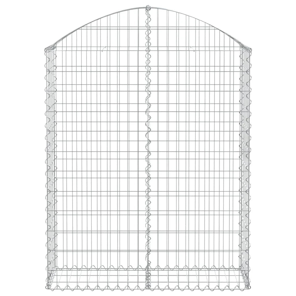 Cesto gabbione recinzione a gabbia muro di contenimento ad arco 100 x 30 x 120/140 cm ferro zincato argento 02_0039951
