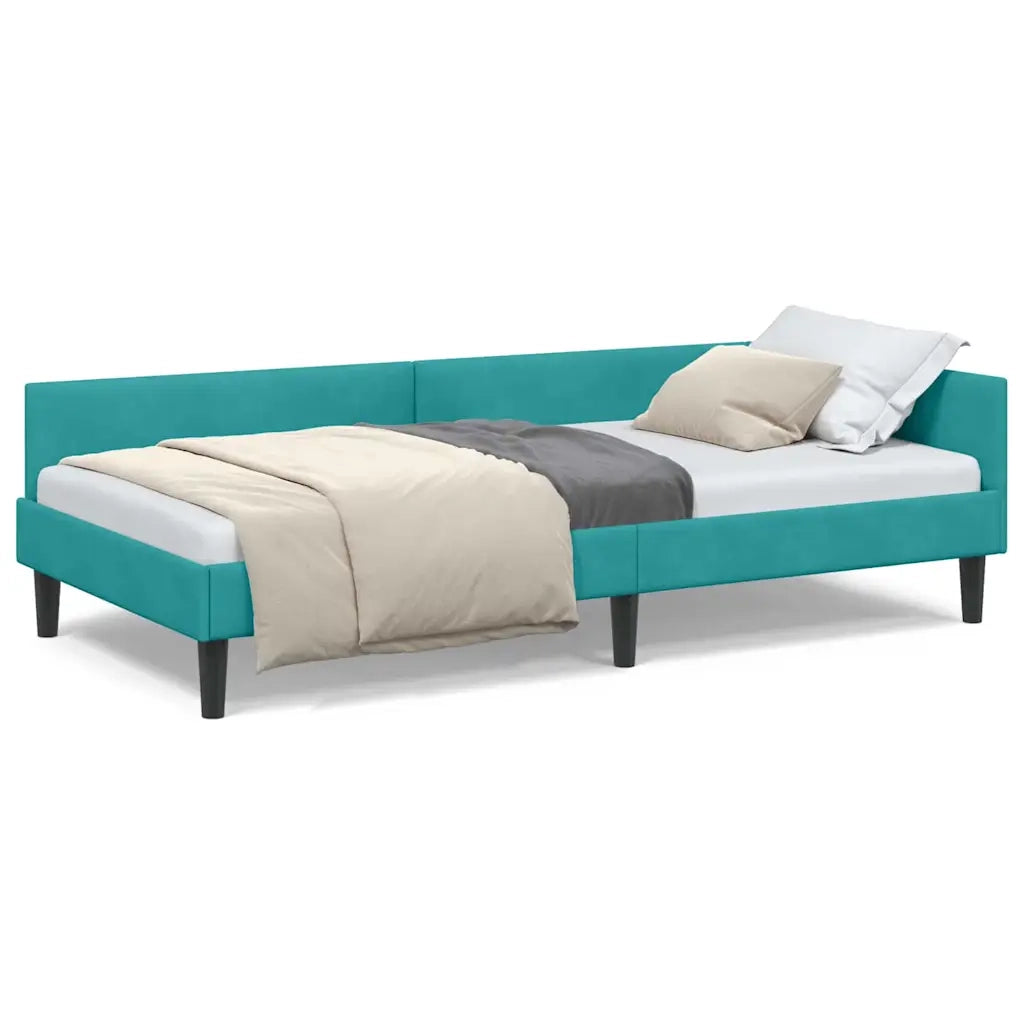 vidaXL Struttura del letto ad angolo con testiera Turchese 80 x 200 cm