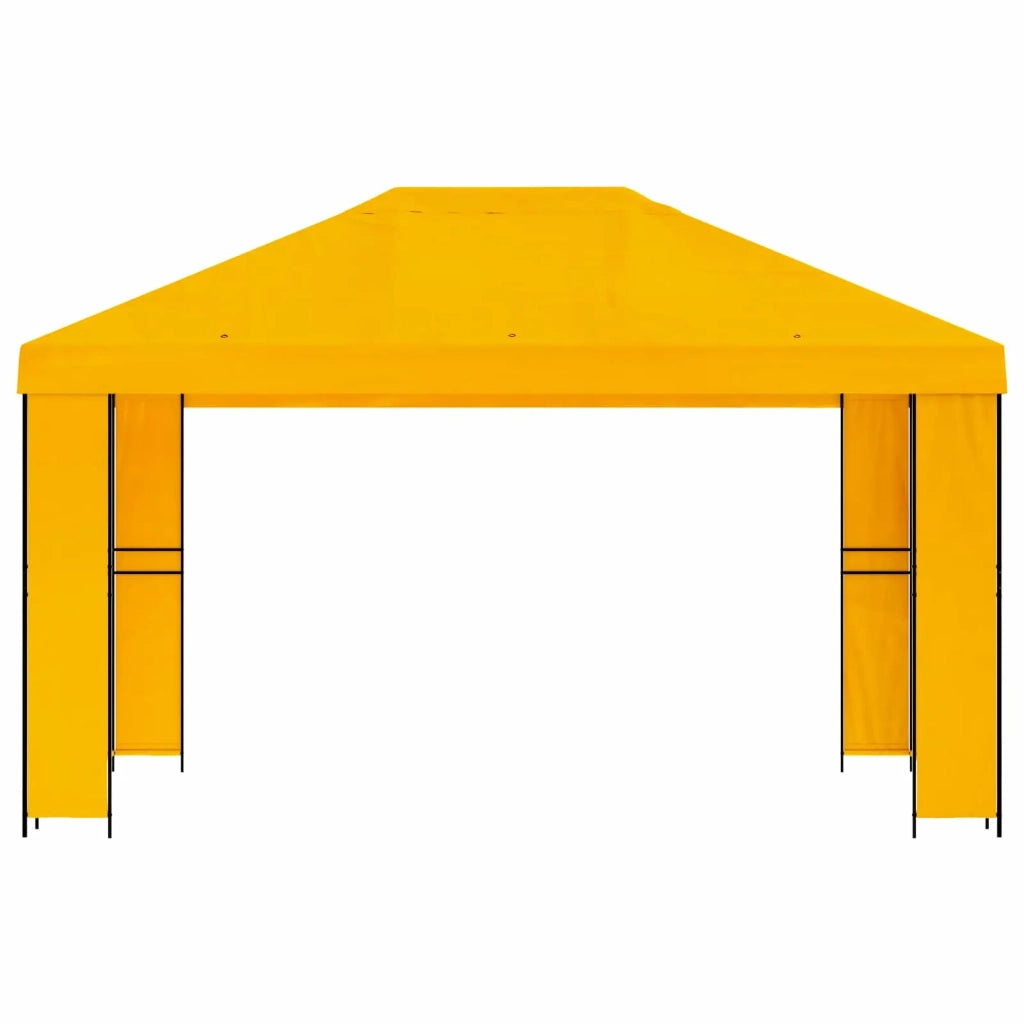 Gazebo 4 × 3 m Giallo Poliestere e Acciaio 190 gsm