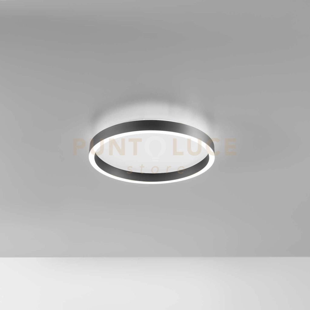 AELA P/P - PLAFONIERA A LED IN ALLUMINIO NERO 1900-2000lm 3000-4000K 30W+6W D.40CM