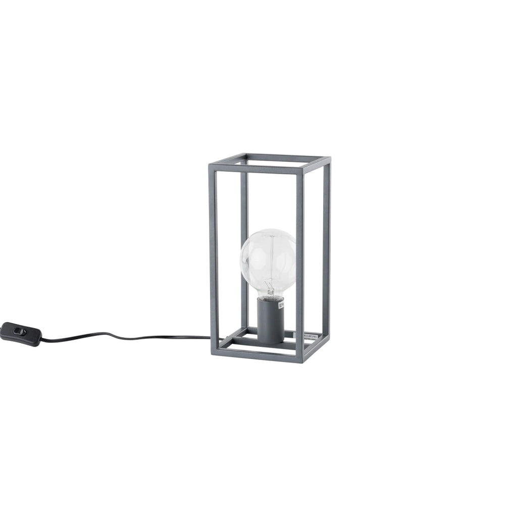 Italux Sigalo lampada da tavolo grigia E27 60W industriale