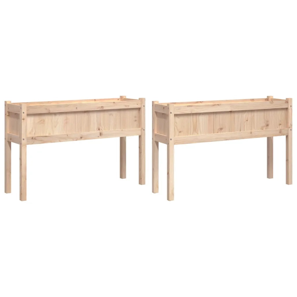 Fioriere da Giardino 2 pz con Gambe in Legno Massello di Pinocod mxl 85261