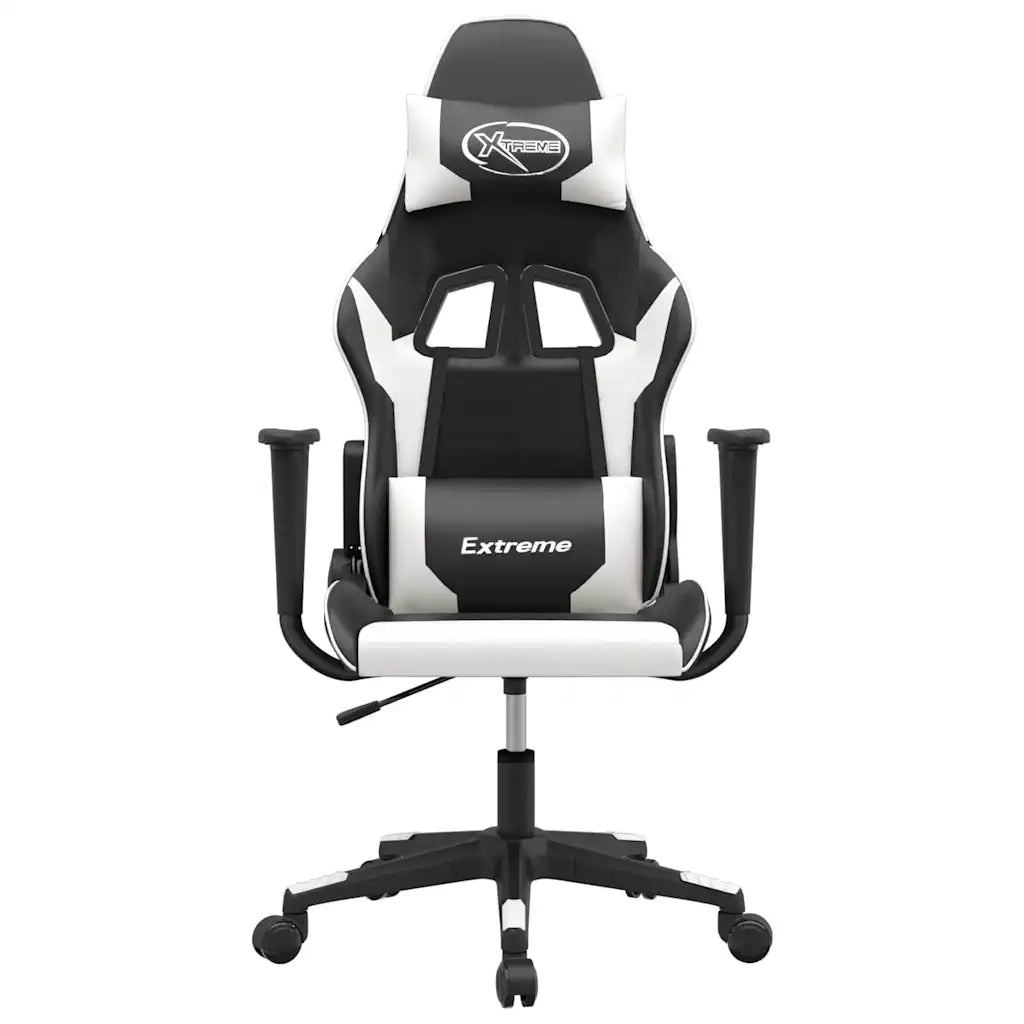 vidaXL Sedia da Gaming Nero e Bianco in Similpelle
